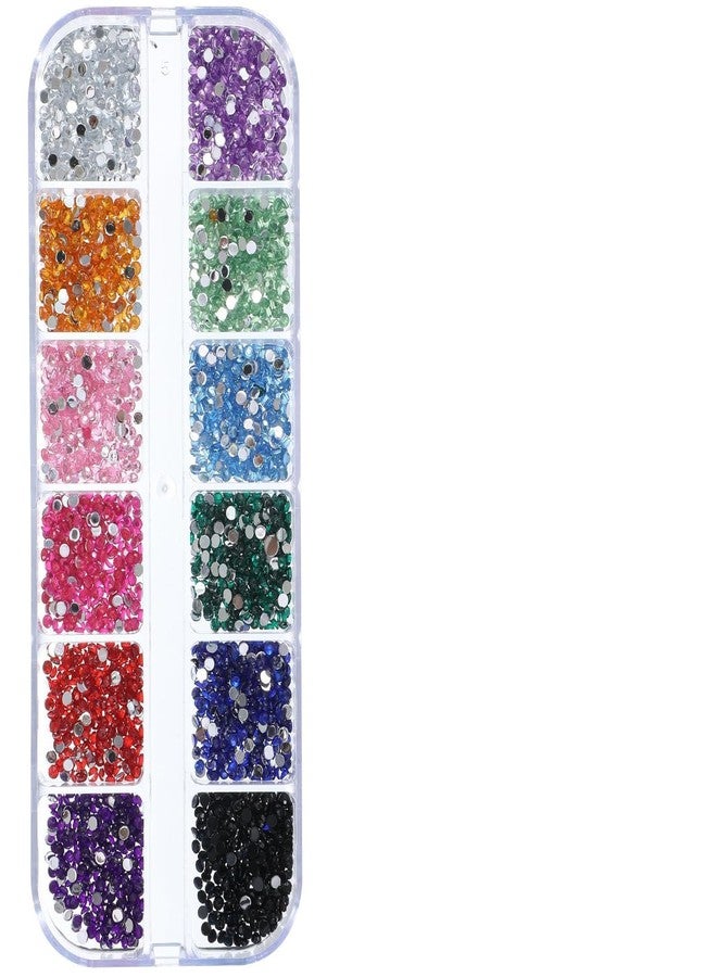 Nogeqi 3000PCS Nail Gems and Rhinestones, Multicolor 2mm Gemstones for Nails, Flat Back Rhinestone Nail Charms for Nailart Makeup Crafting (12 Colors) - Image 1